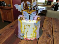 Golden Butterfly Bloom Cake