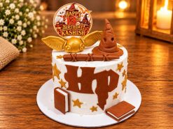 Golden Snitch & Magic Wand Harry Potter Cake - 1