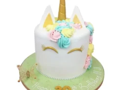 Golden Unicorn Fondant Cake
