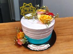 Gradient Bloom Birthday Cake