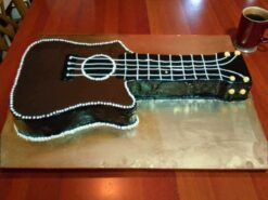 Guitar Shape Chocolate Cake