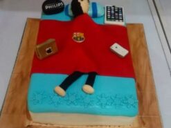 Guy Sleeping on Bed Theme Cake