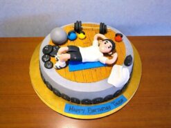 Guy Workout Fondant Cake