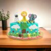 half jungle theme fondant cake 2 From LallamTop Cake Shop