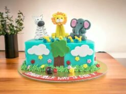 Half Jungle Theme Fondant Cake