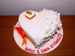 Heart Shape Engagement Ring Cake