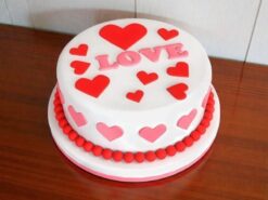 Hearts Love Fondant Cake
