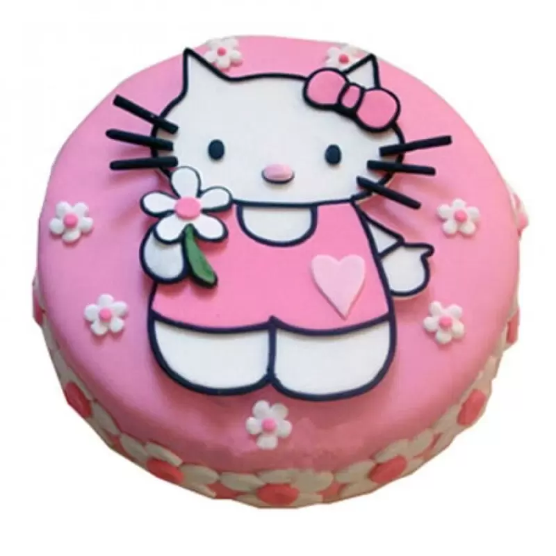 Hello Kitty Birthday Fondant Cake 3 Hello Kitty Birthday Fondant Cake