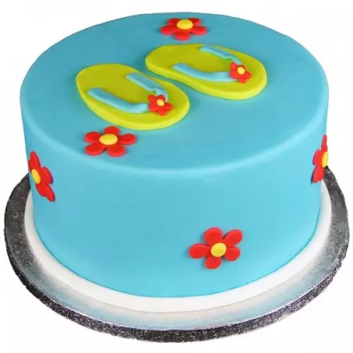 Flip Flop Theme Fondant Cake 3 Flip Flop Theme Fondant Cake