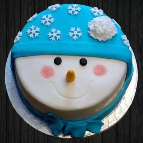 Snowy Man Fondant Cake 3 Snowy Man Fondant Cake