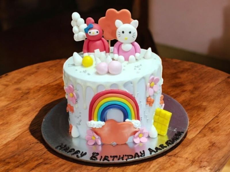 Hello Kitty Rainbow Cake 3 Hello Kitty Rainbow Cake