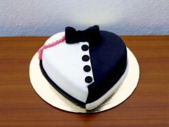 Him & Her Heart Fondant Cake