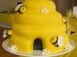 Honey Bee and Hive Theme Cake