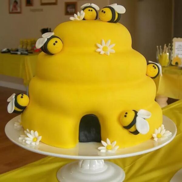 Honey Bee and Hive Theme Cake 3 Honey Bee and Hive Theme Cake