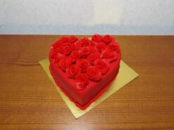 Hot Red Valentine Heart Fondant Cake