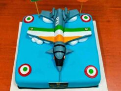 Alternative view of Indian Air Force Fighter Jet Theme Cake