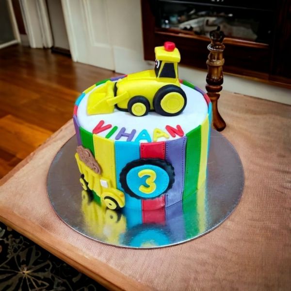 JCB Construction Theme Cake 3 JCB Construction Theme Cake