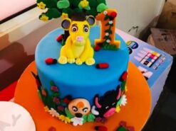 jungle and animal 1st birthday cake 1 From LallamTop Cake Shop