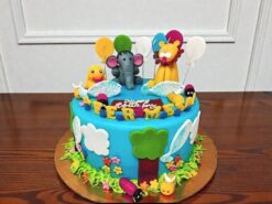 Jungle Fun Theme Fondant Cake