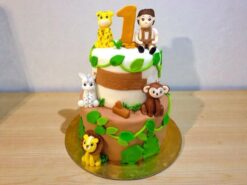 Jungle Safari First Birthday Cake