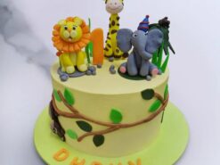 Jungle Theme Fondant Cake