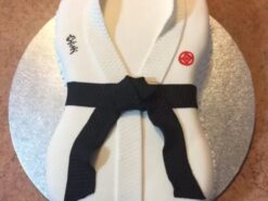 Karate Black Belt Fondant Cake