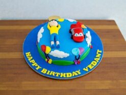 Kid Race Fondant Cake