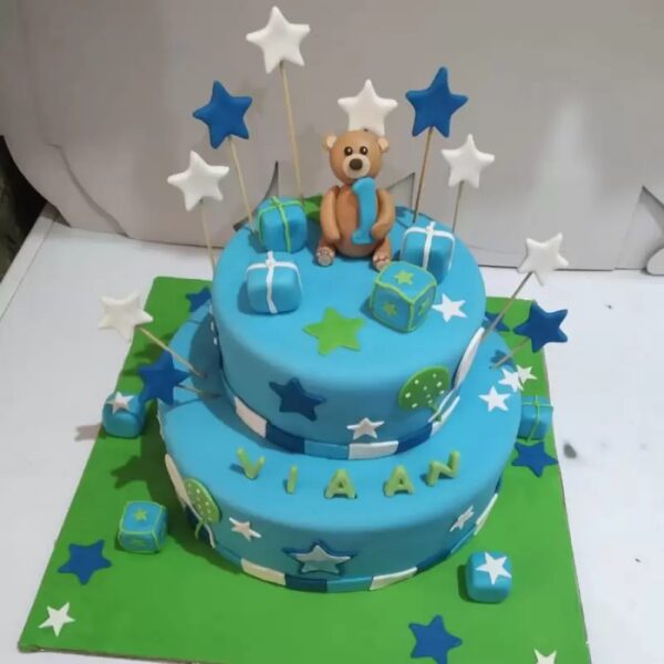 Kids 1st Birthday Theme Fondant Cake 3 Kids 1st Birthday Theme Fondant Cake