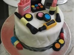 Custom Makeup Fondant Cake