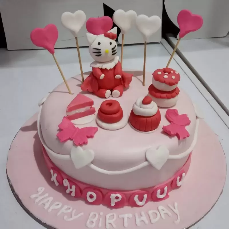 Hello Kitty Party Fondant Cake 3 Hello Kitty Party Fondant Cake
