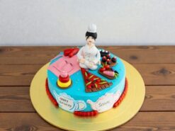 Lady Chef Fondant Cake