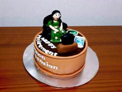 Lady Retirement Theme Fondant Cake