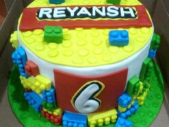 Alternative view of Lego Theme Fondant Cake
