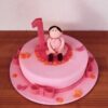 Little Girl 1st Birthday Pink Fondant Cake 1 little girl 1st birthday pink fondant cake 1 From LallamTop Cake Shop