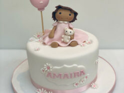 Little Girl with Balloon Cake