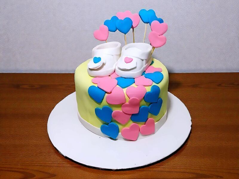 Little Hearts Baby Shower Cake 3 Little Hearts Baby Shower Cake