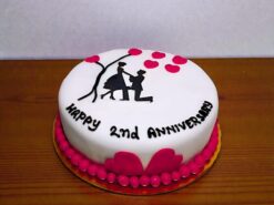 Loving Couple Romantic Fondant Cake