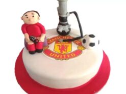 Manchester United Fan Theme Fondant Cake