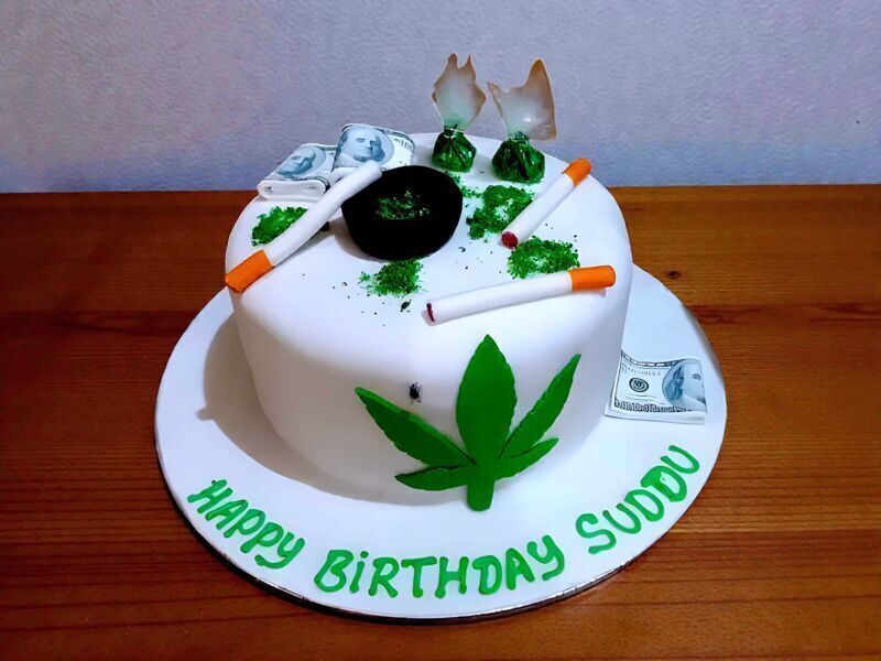 Marijuana Theme Cake 3 Marijuana Theme Cake