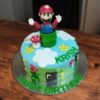 Mario Adventure Fondant Cake with Full Fondant Mario and Mushroom Kingdom Decor