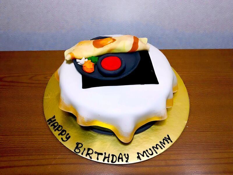 Masala Dosa Fondant Cake 3 Masala Dosa Fondant Cake
