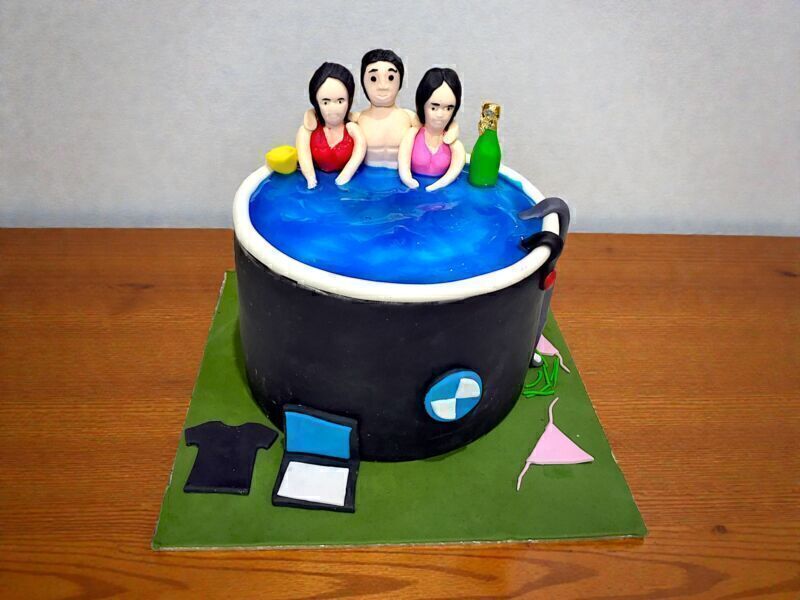 Midnight Jacuzzi Party Theme Cake 3 Midnight Jacuzzi Party Theme Cake with edible figurines by Lallantop Cake Shop