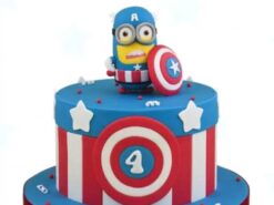 Minion As Captain America Fondant Cake