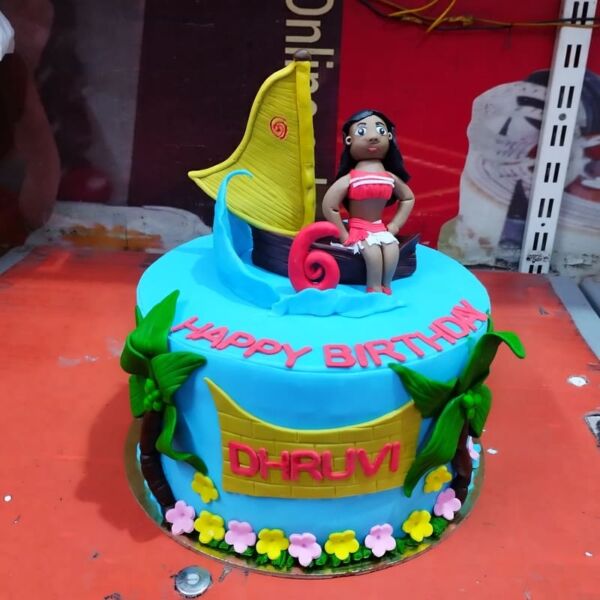 Moana Theme Fondant Cake 4 Moana Theme Fondant Cake from LallanTop Cake Shop - Delivery in East Delhi, South-East Delhi, Ghaziabad, and Noida