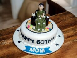 Mom 60th Birthday Fondant Cake
