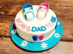 Mom and Dad to Be Fondant Cake