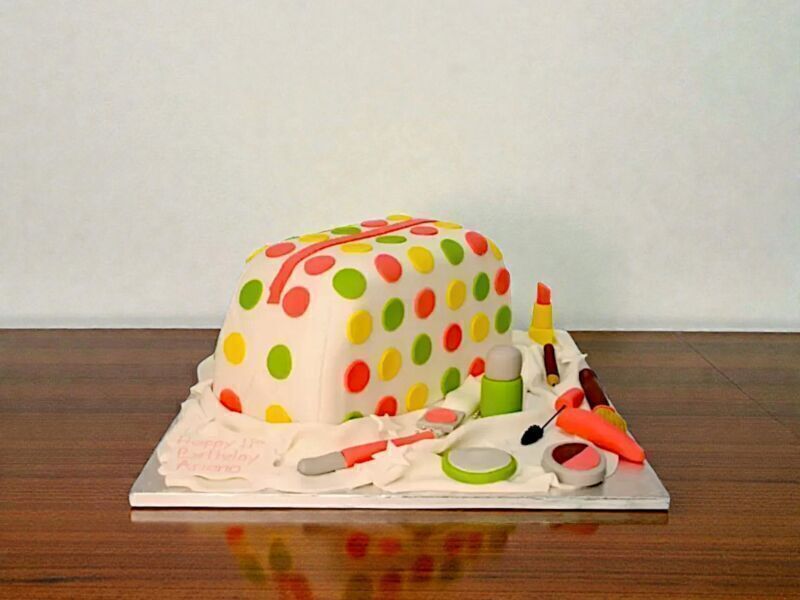Multi-Coloured Makeup Bag Cake 3 Multi-Coloured Makeup Bag Cake