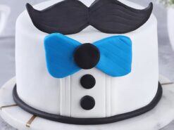 Mustache and Bow Theme Cake