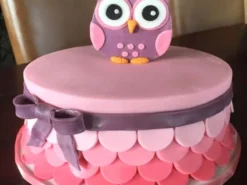 Owl Baby Shower Fondant Cake