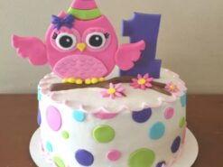 Owl Theme First Birthday Cake